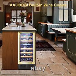 Wine Cooler 15 Inch Retro Dual Zone Wine Cooler Refrigerator 28 Bottle Wine Frid