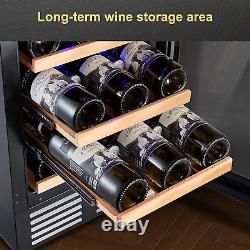 Wine Cooler 15 Inch Retro Dual Zone Wine Cooler Refrigerator 28 Bottle Wine Frid