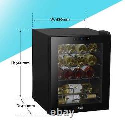 Wine Cooler 16 Bottle, Touch Controls & LED 430x560mm Black