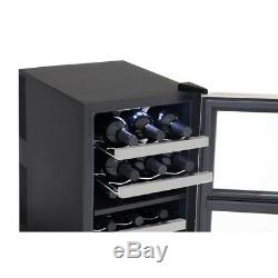 Wine Cooler 18 Bottle Dual Zone Refrigerator Cellar Countertop Frees Sanding LED