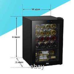 Wine Cooler 20 Bottle Fridge, Touch Controls & LED 430x640mm Black