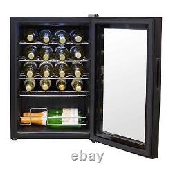 Wine Cooler 20 Bottle Fridge, Touch Controls & LED 430x640mm Black