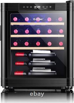 Wine Cooler, 24 Inch Wine Fridge for 21 Bottles, Freestanding Wine Refrigerator