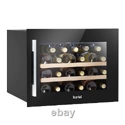 Wine Cooler 28 Bottle, 60cm, Built-In with Beech Wood Shelves Black