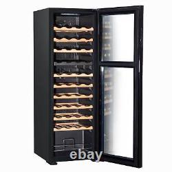 Wine Cooler 44 Bottle Dual Zone Fridge, Touch Screen, LED Black