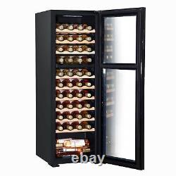 Wine Cooler 44 Bottle Dual Zone Fridge, Touch Screen, LED Black