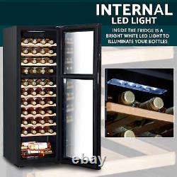 Wine Cooler 44 Bottle Dual Zone Fridge, Touch Screen, LED Black