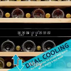 Wine Cooler 46 Bottle Fridge with Digital Touch Screen Controls Black