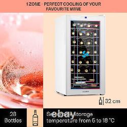 Wine Cooler Drinks Fridge Glass Door Beverage Bar Fridge Wine Chiller 28 Bottles