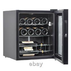 Wine Cooler Drinks Fridge Glass Door Wine & Beverage Cooler Stainless Steel 46L