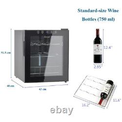 Wine Cooler Drinks Fridge Glass Door Wine & Beverage Cooler Stainless Steel 46L