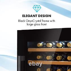 Wine Cooler Fridge Built-In Dual Zone Wine Bar Chiller Glass Door 35 Bottles