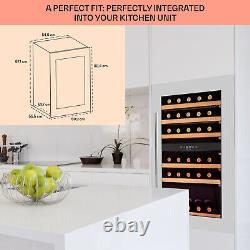 Wine Cooler Fridge Built-In Dual Zone Wine Chiller Glass Door Fridge 35 Bottles