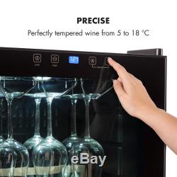 Wine Cooler Fridge Drinks Refrigerator 1 Zone 148 L 54 Bottles Glass Door Black