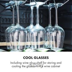 Wine Cooler Fridge Drinks Refrigerator 2 Zones 148 L 54 Bottles Glass Door Black