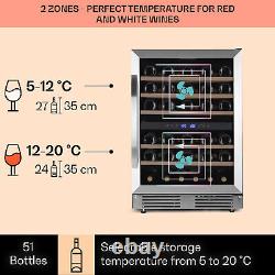 Wine Cooler Fridge Refrigerator Bar Drink Cellar 53L 17 Bottles LED Touch Silver