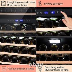 Wine Cooler Fridge Refrigerator Bar Drink Cellar 53L 17 Bottles LED Touch Silver