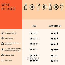 Wine Cooler Fridge Refrigerator Bar Drinks 155L 46 Bottles LED Touch 100W Silver