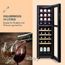 Wine Cooler Fridge Refrigerator Bar Drinks 74 L 27 Bottles LCD Touch LED Black