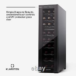 Wine Cooler Fridge Refrigerator Bar Drinks 75 L 24 Bottles Touch 2 Zones Black