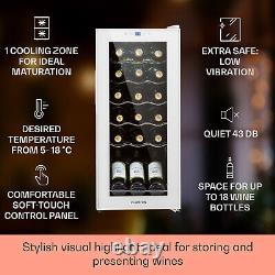 Wine Cooler Fridge Refrigerator Bar Drinks Cellar 50L 18 Bottles LED Touch White
