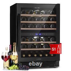 Wine Cooler Fridge Refrigerator Bar Drinks Cellar 53L 17 Bottles LED Touch Black