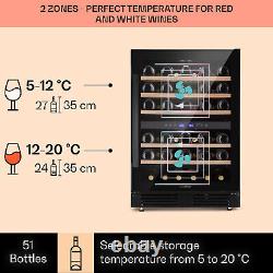 Wine Cooler Fridge Refrigerator Bar Drinks Cellar 53L 17 Bottles LED Touch Black