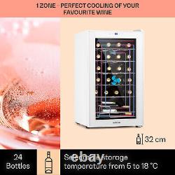 Wine Cooler Fridge Refrigerator Bar Drinks Cellar 63L 24 Bottles LED Touch White