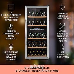 Wine Cooler Fridge Refrigerator Beverage Bar Drinks 204L 79 Bottles Touch Silver