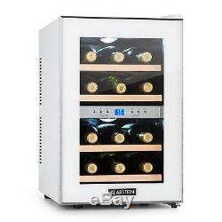 Wine Cooler Fridge Refrigerator Drinks Chiller 12 Bottles 34 L LCD Bar white