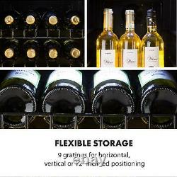 Wine Cooler Fridge Refrigerator Drinks Chiller 2 Zones 105 L 39 Bottles Black