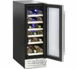 Wine Cooler Fridge Single Zone 19 Bottles WS19SDX Black & Stainless Steel UK