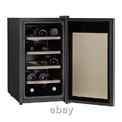 Wine Cooler Fridge Thermoelectric 15 Bottles Wooden Shelves Touch Control LED HQ