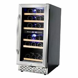 Wine Cooler Refrigerator 15 inch Dual Zone Wine Fridge for 15 inch-30 bottles