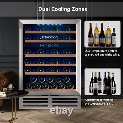 Wine Cooler Refrigerator 51-Bottle Fridge Stainless Steel Glass Door NEW