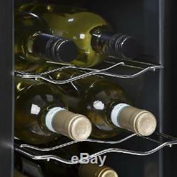 Wine Cooler Refrigerator Fridge Beer Home 16 L 6 Bottles Glass Door Black