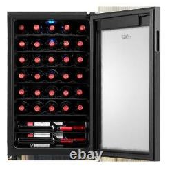 Wine Cooler Storage Rack 34-Bottle Slide-out Shelves LED Light Touch Control New