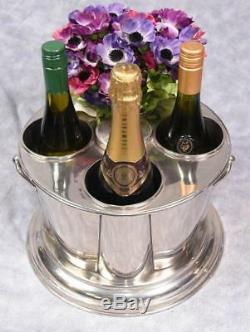 Wine Cooler Wine Bucket Ice Bucket Holds 4 Bottles Nickel Plate