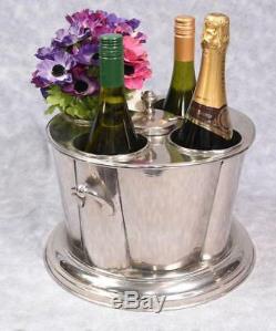 Wine Cooler Wine Bucket Ice Bucket Holds 4 Bottles Nickel Plated