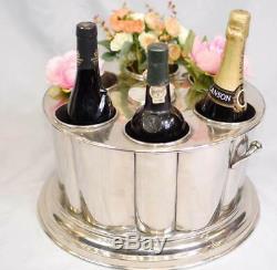 Wine Cooler Wine Bucket Ice Bucket Holds 6 Bottles Nickel Plate