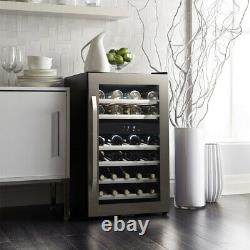 Wine Drinks Cooler Dual Zone 38 Bottle 114L Stainless Steel Undercounter Chiller