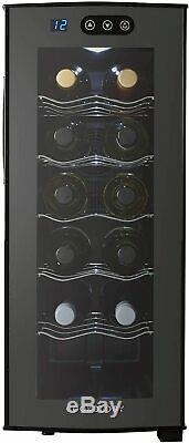Wine Fridge 12 Bottle Cooler Silent Motor Touchscreen Refrigerator Cabinet