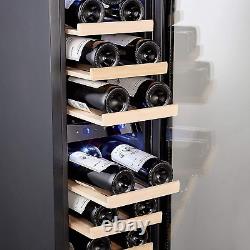 Wine Fridge, 19 Bottle, 65L, Freestanding Undercounter Cooler, 2 Cooling Zones, S