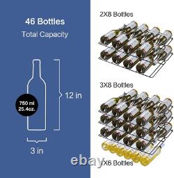 Wine Fridge, 24 Inch Wine Cooler With 46 Bottles Capacity, Built in Wine Cooler Re