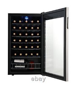Wine Fridge 4-18°C Cooler Cellar 33 Bottles Touch Screen LED Light Glass Door