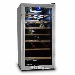 Wine Fridge Cooler Drinks Refrigerator 26 Bottles 88 Litre Steel LED Touch Black