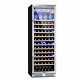 Wine Fridge Cooler Refrigerator 425 L 165 Bottles Glass Door LED Light Black
