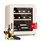 Wine Fridge Cooler Refrigerator Bar Drinks 48 L 12 Bottles Touch LED Cream Retro