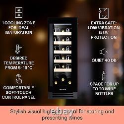 Wine Fridge Cooler Refrigerator Bar Drinks 50L 20 Bottles Touch Glass Door Black