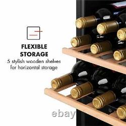 Wine Fridge Drinks Cooler Refrigerator 2 Zones 102 Bottles 100W LED Touch Black